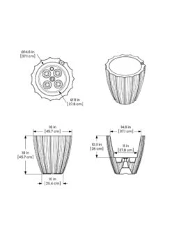 Sedona Round Planter, 18" Diameter 8 Sedona Round Planter, 18" Diameter -Garden Supply Store 8613526 07V 3 4