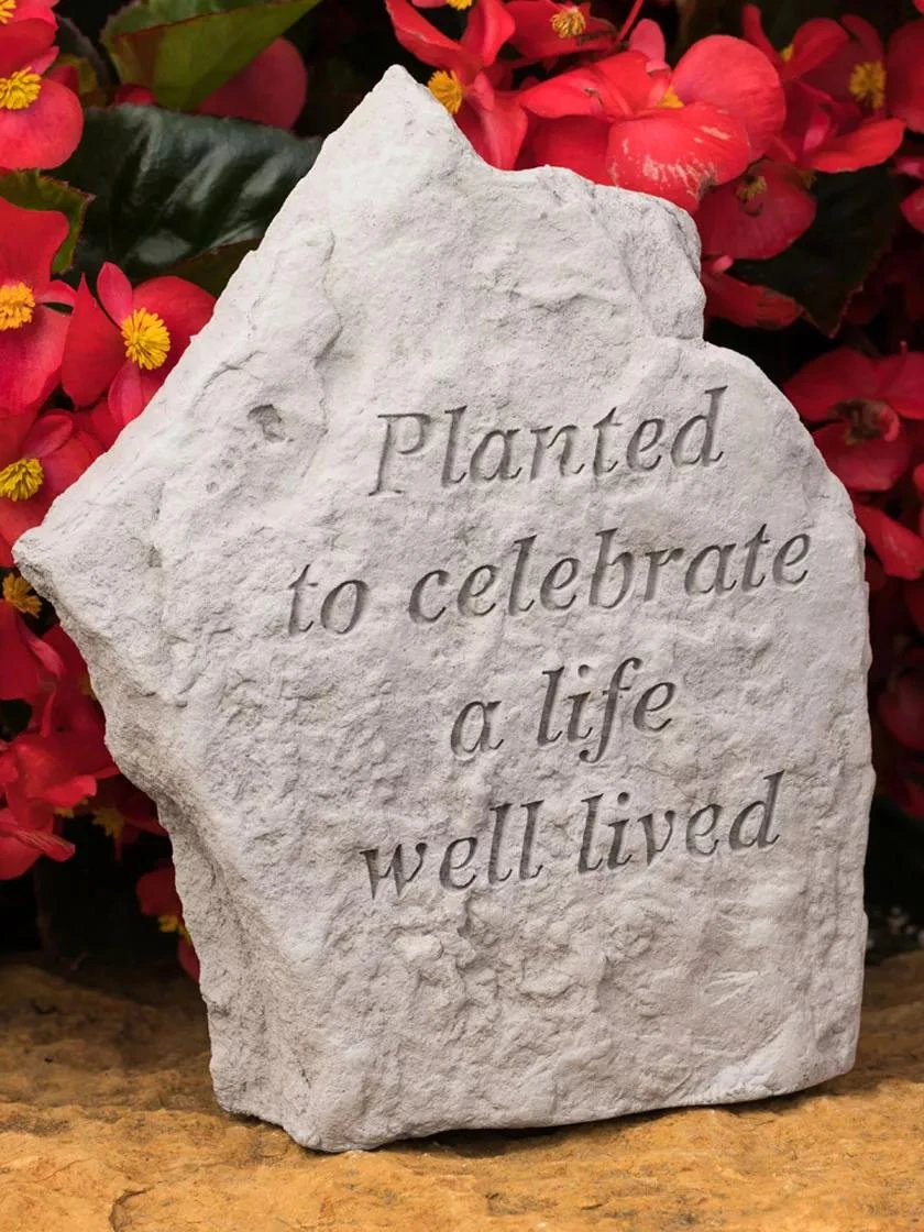 Planted To Celebrate A Life Well Lived Memorial Stone 1 Planted To Celebrate A Life Well Lived Memorial Stone