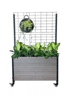 Mobile Deep Trough Planter With Trellis -Garden Supply Store 8614265 03V