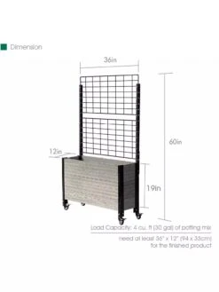 Mobile Deep Trough Planter With Trellis -Garden Supply Store 8614265 04V 3 4