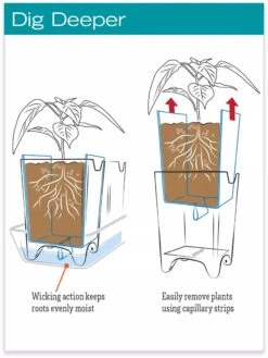 Stoneware Self-Watering Windowsill Planters, Set Of 2 -Garden Supply Store hiw 8593943 jpg